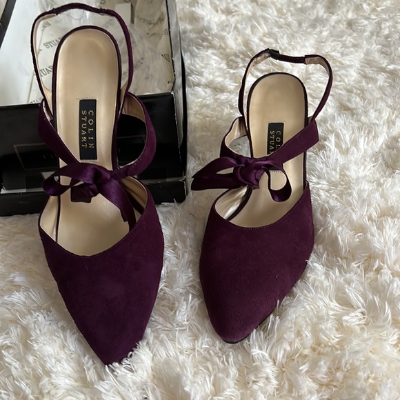 Victoria’s Secret-Purple Sexy Kitten Heels w Satin Bow in 6 - Picture 5 of 8